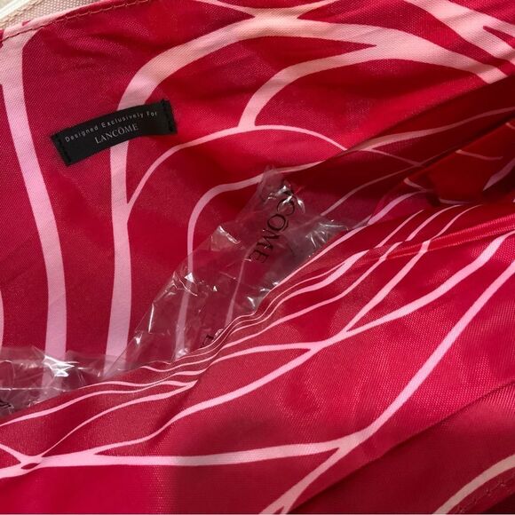 Lancôme NEW pink white large tote shopper bag nylon canvas - Picture 9 of 9